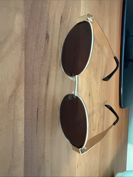 Accessories - Gold Frame Brown Lens Round Sunglasses - Unbranded
